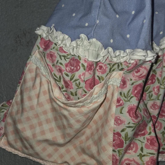 Sweet Honey Sleeveless Dress V Back Floral Polka Dots Circle 10Y - Picture 5 of 7